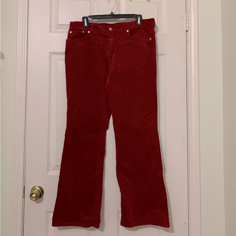 Red corduroy pants!